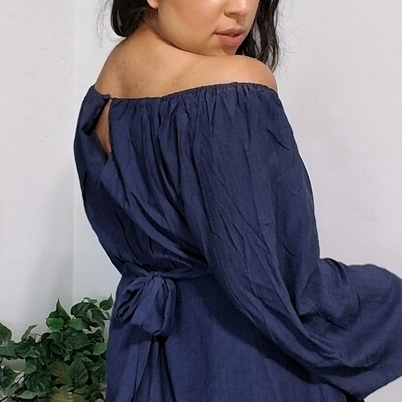 IN THE COSMOS NAVY BLUE TIE BACK ROMPER - Picture 13 of 16